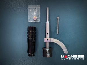 FIAT 500 Short Shifter Kit + Gear Shift Knob Combo - MADNESS Adjustable Shifter + MegaWeight Black Shift Knob 